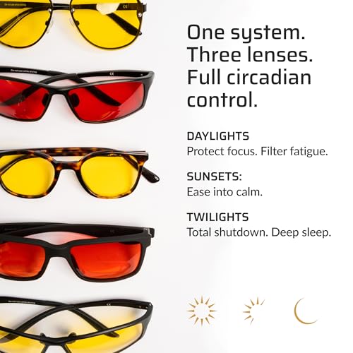 Image of TrueDark by Dave Asprey | Twilights Red Lenses Block 99% Blue, Green & Violet Light for Night Use