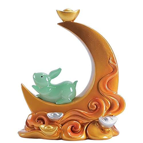 Hormsdar Color Changing Tea Pet Rabbit Cute Resin Bunny Statue Kung Fu Tea Tray Decor Tea Lover's Gift Home Office Desk Feng Shui Ornament