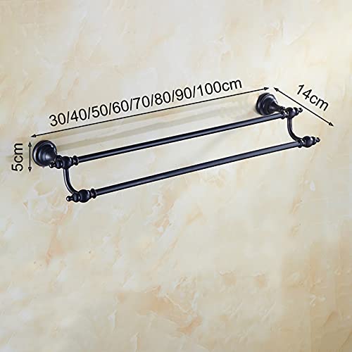 Porte-serviettes double en acier inoxydable chromé noir bronze 70 cm - 5