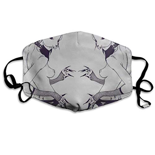 Bandana Face Mask Anti Dusk Adult Mask Comfortable Adjustable Naked Erotic Rabbit Girl Printed Facial Decorations Washable Cloth Face Mask for Women Men
