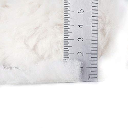 Niceec Faux Fur Yarn Super Soft Yarn Chunky Fluffy Yarn Eyelash Yarn For Crochet Knit Total Length 6×32M(6×35Yds,50G×6)-Cream White/300G #TOP3