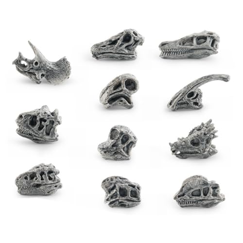 Image of 11pcs Grey Aquarium Decor Realistic Animal Skulls Fish Tank Small Skull | 2inch Resin Skull Figurine Fish Shrimp Shelter Cave Hideout Turtle Hidden Tank Decoration,Mini Micro Landscaping Decor