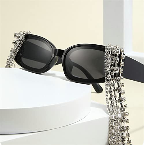 willochra Vintage Tassel Rhinestones Sunglasses Women Luxulry punk Sun Glasses Unique Diamond Eyeglasses3