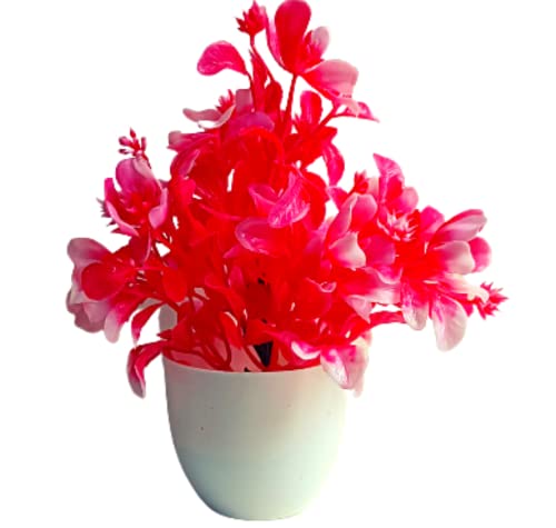 Image of Artificial Flowers for Decoration with Pot Combo of 2PCs Artificial Forest Bonsai Plant with Plastic Pot for Home Decoration Office Table Greenery Room Home Decor Plants (S2P)
