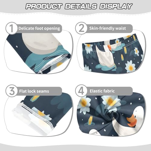 Toddler Girls Leggings Printed Yoga Pants Leggings White Swimming Duck for Kids3