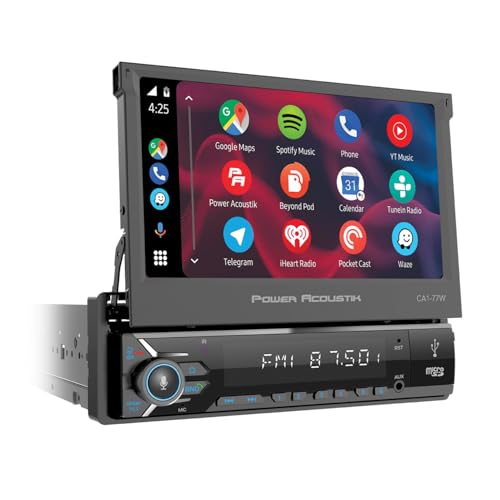 Power Acoustik CA1-77W wireless CarPlay flip-out stereo Power Acoustik CA1-77W wireless CarPlay flip-out stereo