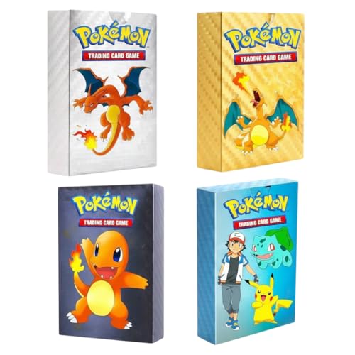 Image of Pokemon Cards Pack 40 Pcs Playing Card Game for Kids | All Rare Series V Max GX High HP Collection | 10 Gold 10 Silver 10 Black 10 Rainbow Special Edition Set | Trading Card Set (40 Pcs Card)