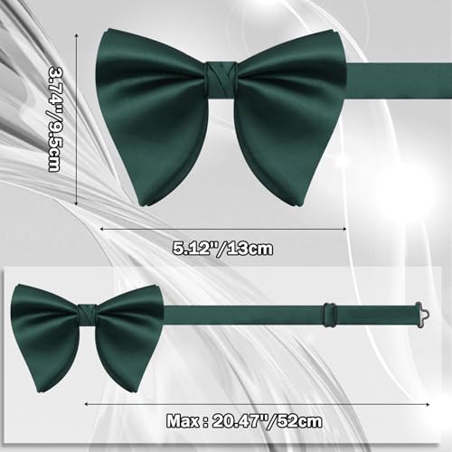 Image of Mens Bow Tie Pre Tied Oversized Bow Ties for Men Satin Bowties for Tuxedo Wedding Party Banquet