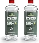 GREEN HAVEN 2L Premium Bioethanol Fuel for Fireplace - Bio Ethanol Liquid for Fires Pits, High Purity Clean Burning Fuel, Bioethanol Fuel Liquid Indoor and Outdoor, Bio Ethanol Fire
