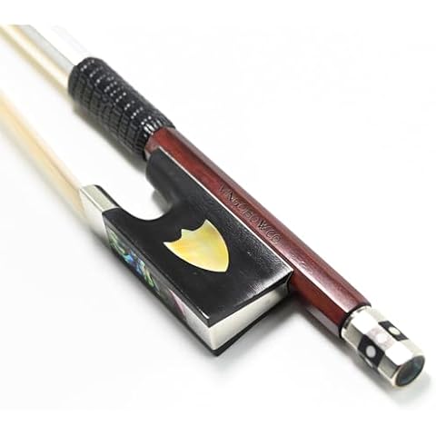 Pernambuco Stick Violin Bow 4/4 Size VINGOBOW 430V Concert Level Shield Pattern Eyes Ebony Frog Well Balanced Warm Sweet Sound Quality Natural Horse Hair Hard Stick Full 4 4 Cover