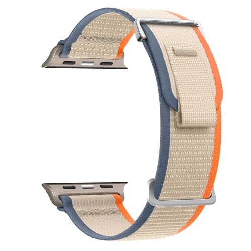 Pulseira esportiva Trail Loop de nylon macio para Apple Watch Ultra 2/Ultra de 49 mm, séries 10 de 46 mm, 9, 8, SE 2, 7, 6, SE, 5, 4, 3, 2 e 1 de 45 mm, 44 mm e 42 mm, unissex