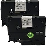 NEOUZA 2PK Compatible For Brother P-Touch Laminated Tze Tz Label Tape Cartridge 9mm x 8m (TZe-221 Black on White)