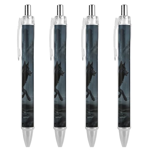 Stylos à bille Moon Wolf à encre noire parfaits pour prendre des notes au bureau