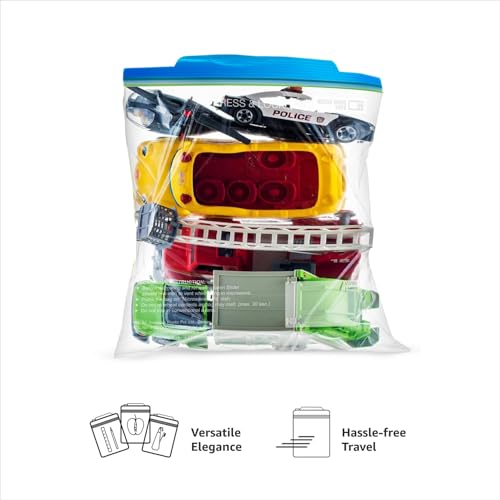 Image of Amazon Basics - Multipurpose Zip Lock Storage Bags | 15 Bags | Medium | 26 x 28 cm | Reusable and Reclosable with Double Zipper | Material Plastic | Leak- Proof | Food Grade | Microwave Safe