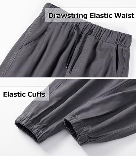 Image of TLAENSON Boys Cargo Joggers Pants Elastic Waist Casual Jogging Trousers Bottom for Kids 6-16 Years