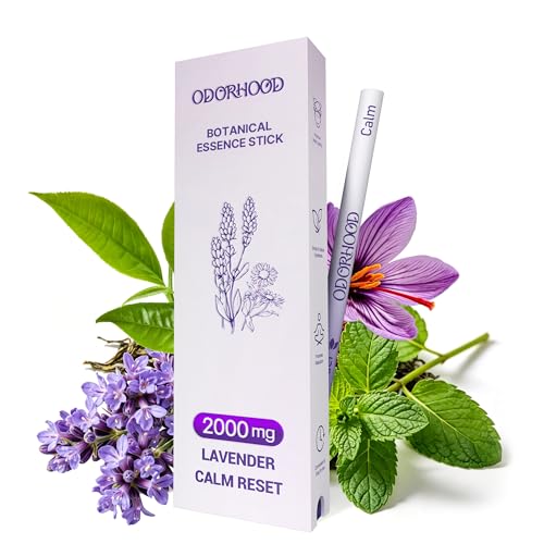 ODORHOOD Calming Herbal Diffuser – Premium Saffron & Lavender Essential Oil Blend for Relaxation & Stress Support – Portable Light Luxury Aromas for Executive Peace of Mind, Net Wt. 0.07 oz (2g)
