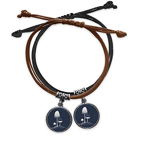 Bracelet Cuir Double Champignon Illustration - Bijou Amoureux