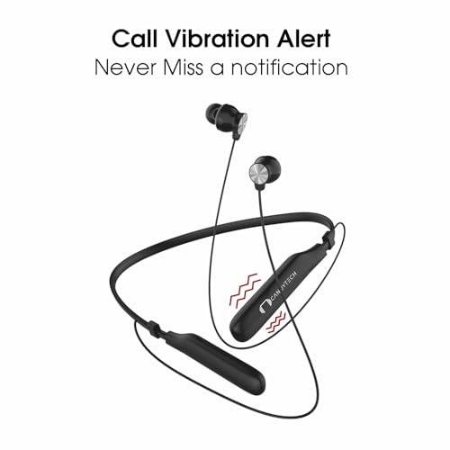Image of Candytech 235 Bluetooth Neckband, Vibration Alert, Upto 50 hrs Playback, Low Latency, (10 Mins Charge=20 Hrs Music), IPX 5, Dual Pairing, BT v5.3, Wireless Earphones with Mic (Black)
