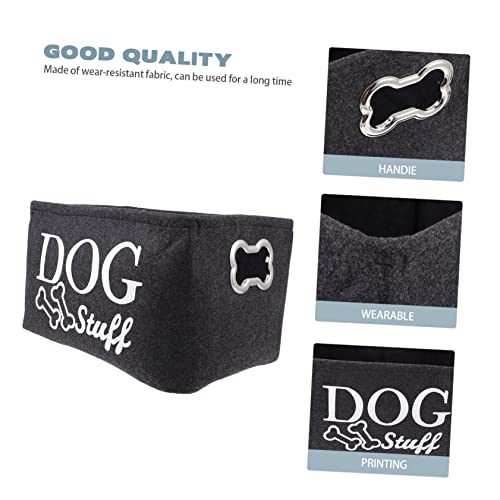 Hohopeti 1Pcs Dog Toy Storage Box with Handles Multi-purpose Felt Storage Bin organizer Case for Pet Supplies Home Girl Boy Toys - Image 2