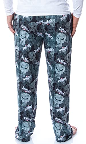 Marvel Mens' The Punisher Skull Icon Tossed Print Sleep Pajama Pants4