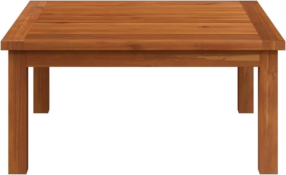 Square Garden Lounge Table, Solid Acacia Wood Outdoor Coffee Table for Patio, Balcony and Backyard, Weather Resistant Modular Low Profile Table, Brown