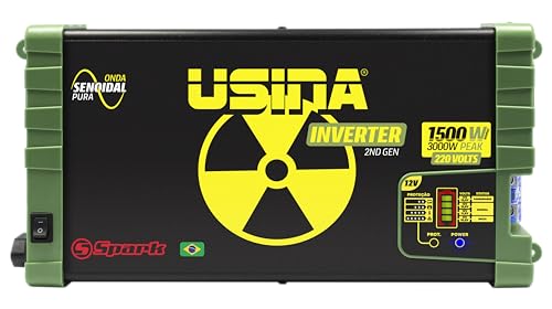 USINA Inversor 1500W Onda Senoidal Pura, Off-Grid, Entrada 12VDC, Saída 220VAC, Pico 3000W