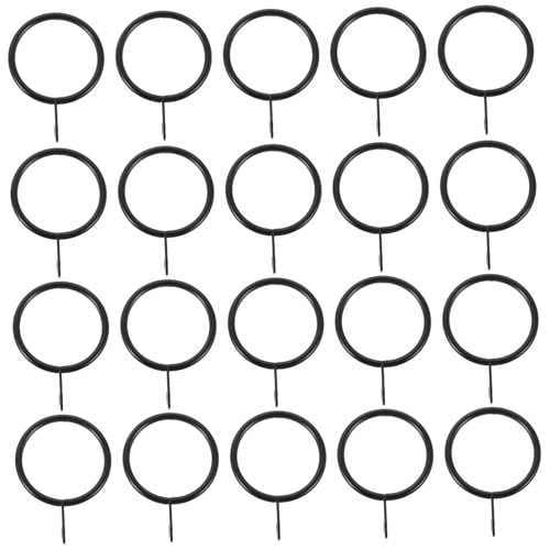 OSOLADY 25 Sets Heavy Duty Metal Eyelet Curtain Rings with Hooks for Drapery Shower and Bathroom Black Clips for Easy Installation and Compatibility