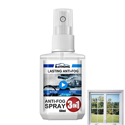 fajia 60 Ml Linsen-Antibeschlagmittel,Auto-Windschutzscheiben-Rückspiegel-Fenster-Entnebelungsspray,antibeschlagspray Taucherbrille,Autofenster- Und Windschutzscheibenreiniger Cover