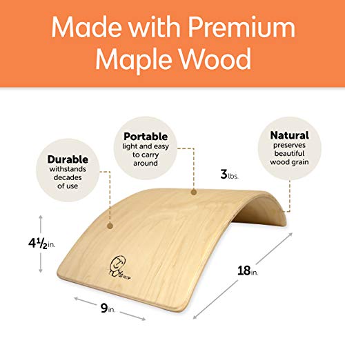 HSP Upper Back Bolster Wooden Pillow | Back Bend Stretcher for Spinal Health, Pain Relief and Posture Correction, Maple Wood Lumbar Support for Upper and Lower Back - Image 3