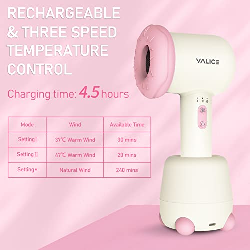 Cordless Hair Dryer For Baby, Mini Kids Hair Blow Dryer Rechargeable Low Noise Gentle Heat For Infant Butt Skin With 3 Speed Settings, 0-3 Years Using (Pink) #TOP4