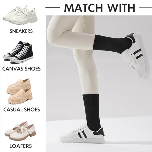 Image of 10 Pairs Thin Cotton Crew Athletic Socks Sports Gym Running Hiking Calf Socks for Women