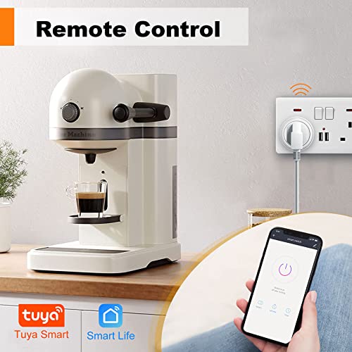 SURFOU Smart Plug Wi-Fi Timer Socket with Energy Monitoring, Mini Remote Control Plug Works with Alexa, Google Home and SmartThings, Light Timers For Home Security, App Smart Life/Tuya, 13A (2) - Image 6