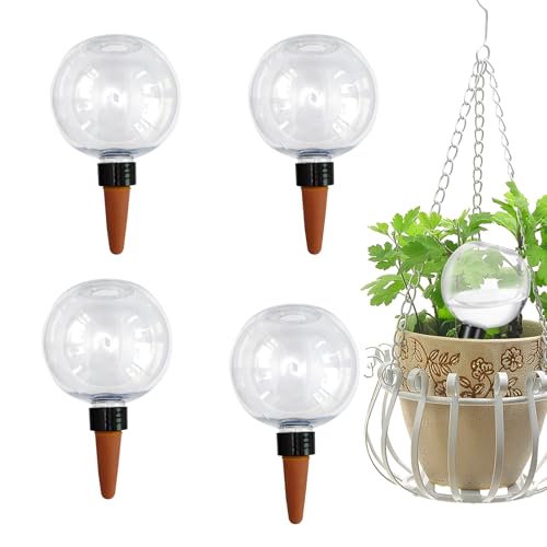 4 bolas de riego grandes al aire libre, dispositivos automáticos de riego de plantas, 500 ml, bolas de agua para plantas, con espinas de terracota, para plantas interiores y exteriores en interiores