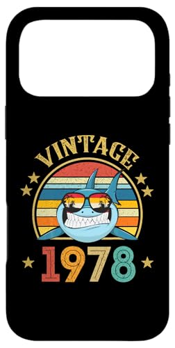 Vintage Shark 48�� �j���p ���g�� ���B���e�[�W 1978 �X�}�z�P�[�X iPhone 17 Pro Max �p