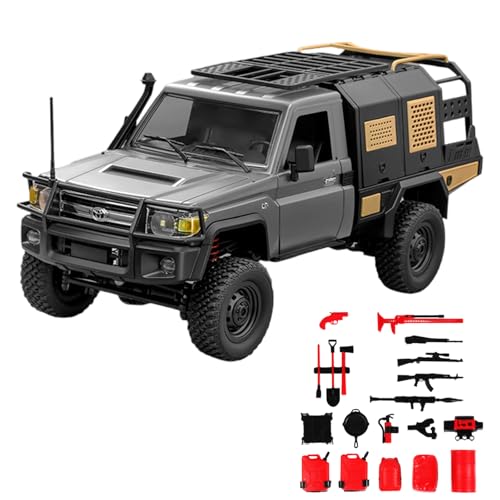 MN82S LC79 1:12 Full Scale Pickup Trail Truck 4WD Climbing Car with 1200mAh Battery RC Car 2.4G Remote Control Crawler Gift for Adult RC Hobbier (Silver)