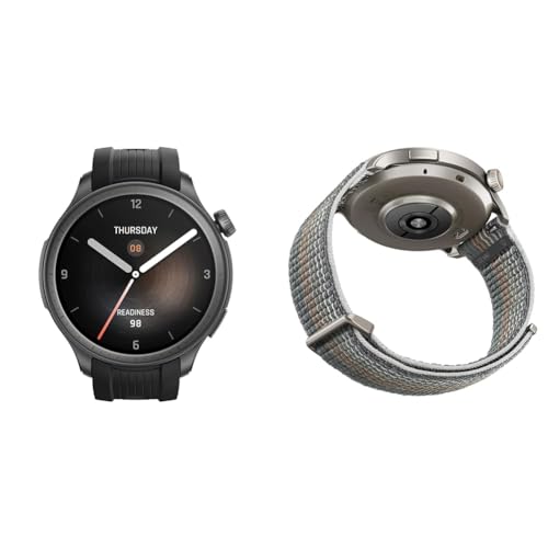 Amazfit Balance Reloj Inteligente, NFC, AI Fitness Coach, AI Sleep & Health Tracker con medición de la composición Corporal AMOLED 1,5' Smartwatch Nylon de 22 mm, Gris