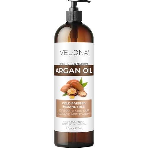 velona Argan Oil - 8 Fl Oz | 100% Pure and Natural | Morocco Oil | Skin, Body and Face Care | Nails Protector | Unrefined, Cold Pressed | Cap Kit