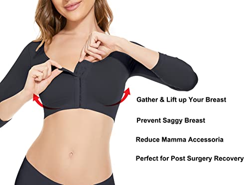 KSKshape Arm Shaper for Women Post Surgery Arm Lipo Compression Sleeves Front Closure Shapewear Bra Posture Corrector3