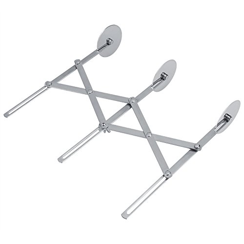 Non stick Accordion Pastry Wheel Cutter, Sharp Blades Stainless Steel Cake Knifes, Same Interval Section Dough Bread Kitchen Tool for Making Cakes Pizza Dough Bread Pancake (3 Wheels)