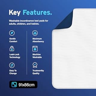 2 x AYDMED Essential Washable Incontinence Bed Pads | For Single Beds | Maximum Absorbency 100% Leakproof Kylie Sheets | Reusable Waterproof Bed Wetting Sheets For Adults, Children & Babies