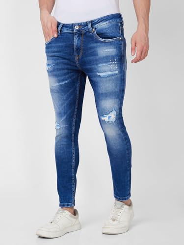 Image of Spykar Men's Kano Slim Fit Mid-Rise Jeans (Ankle Length)