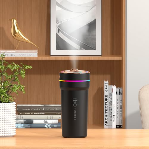 Portable Car Humidifier, 300ml USB Plug-in Temporary Battery Operated Small