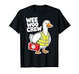 divertente squadra di soccorso emt wee woo crew goose maglietta
