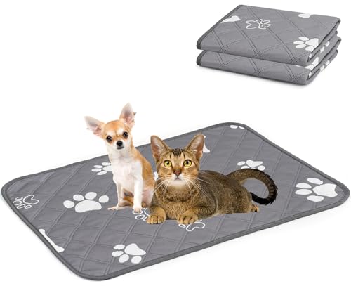 heatcozy 洗えるペットシーツ おしっこパッド 繰り返し使える ペットマット 介護シーツ 小型〜大型犬 猫 小動物用 四重構造 漏れ防止 滑り止め 洗濯機で丸洗い 四季通用 (グレー, 90x60CM 2枚セット)