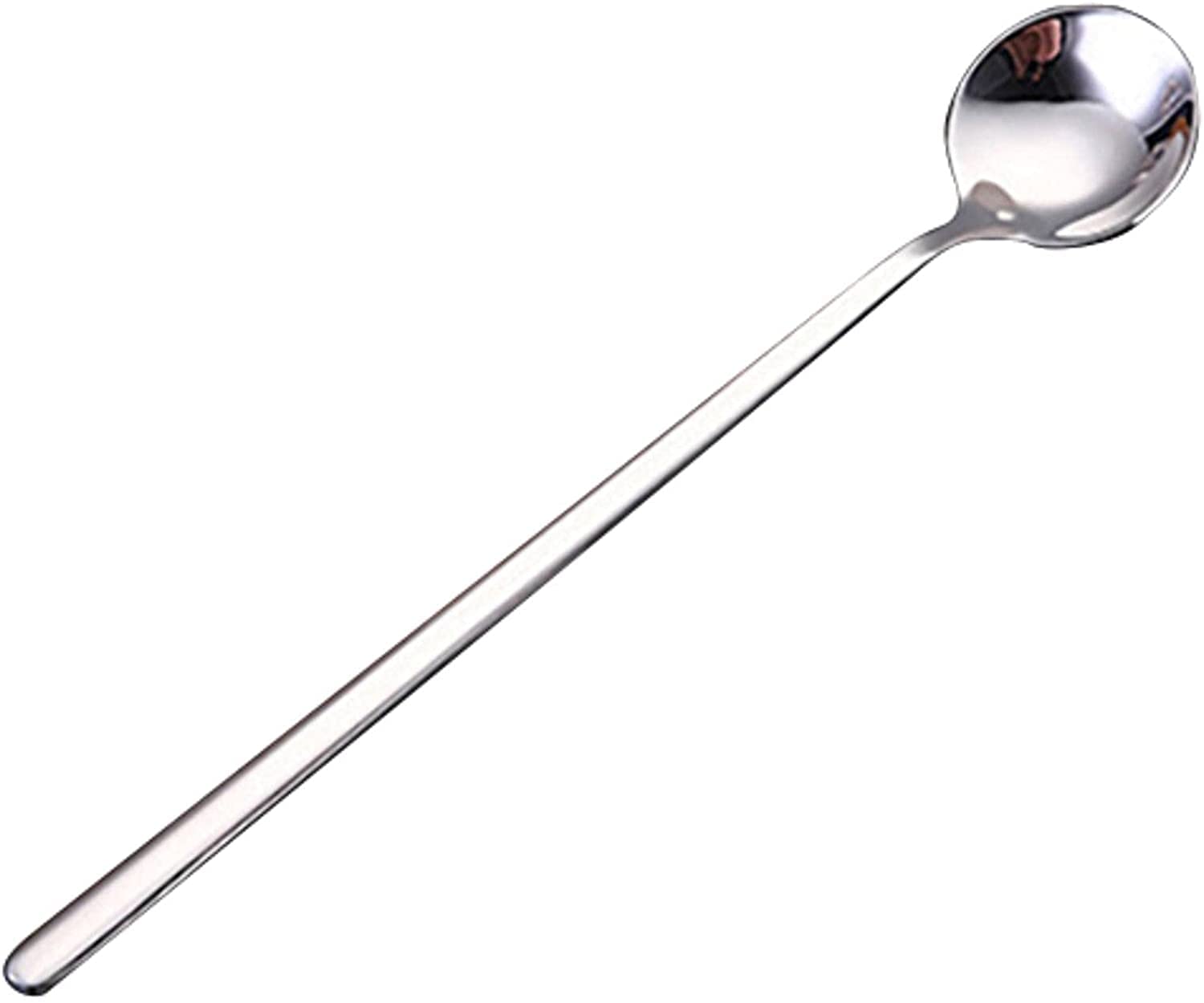 Cucchiaini da Caffè Manico lungo mescolando cucchiaio colorato in acciaio inox tea caffè cucchiaio cocktail miscelazione cucchiaio di gelato cucchiaio, 12 pz Cucchiaini da Dolce(12pcs Silver Spoon,15c
