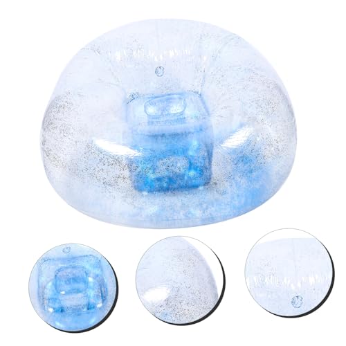 Sofá inflable transparente Amosfun con reposapiés portátil de PVC 6