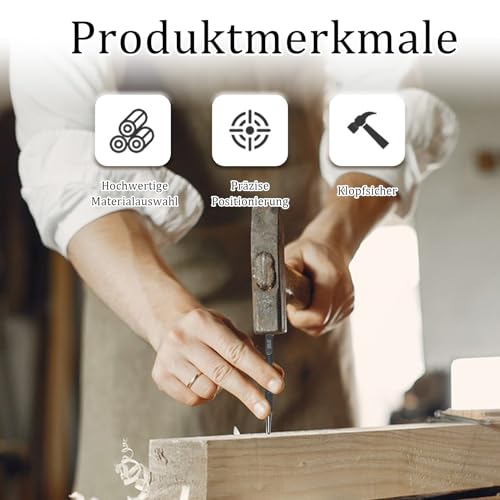 Diffaxy 4-teiliges Körner Werkzeug, Kkörner Metall, rutschsicheres Metallgehäuse, Nagelstempel-Set für Holz, 1/32, 2/32, 3/32, 4/32