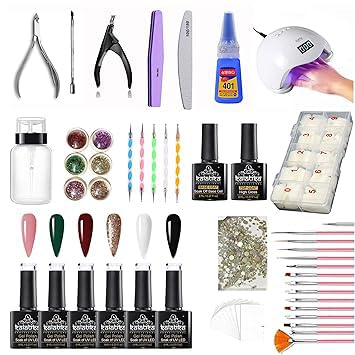 Kalatika Nail Art Kit for Women – Complete Nail Extension Set with 6 Gel Polish Colors (8ml), Top Coat, Base Coat & All Essential Nail Art Tools for Home Use & DIY Temporary Nail Extensions-image-38