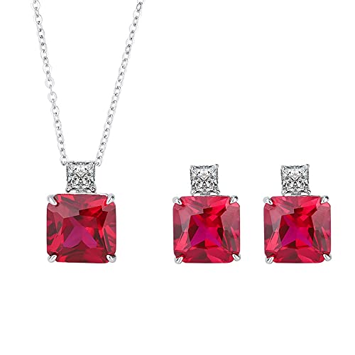 Collier Rubis Argent 925 et boucles assorties parure d'exception pour femme