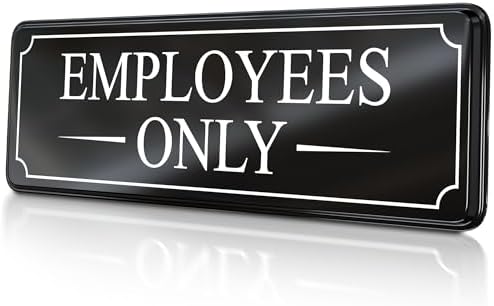 Employees Only Sign for Office Door Wall Home and Business - Black ...